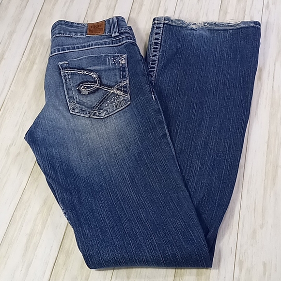 BKE Denim Culture Distressed Faded Bootcut Blue Jeans Size 29×35 - Picture 3 of 16